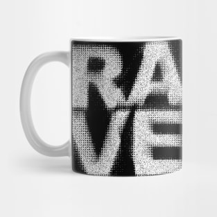 RAVE //// Glitch Typography DJ Gift Design Mug